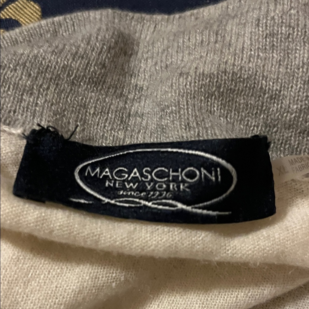 Chic Cream and Gray Cashmere Open-Front Cardigan - Picture 10 of 13